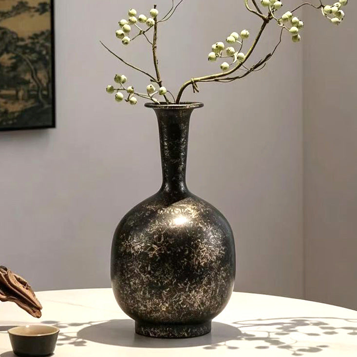 Wabi-Sabi Distressed Art Flower Vase Decor for Model Rooms, Homestays, New Chinese Style, Zen Tea Room