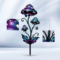 Toadstool Garden Ornament Colorful Plant Stake Outdoor for Balcony Pots