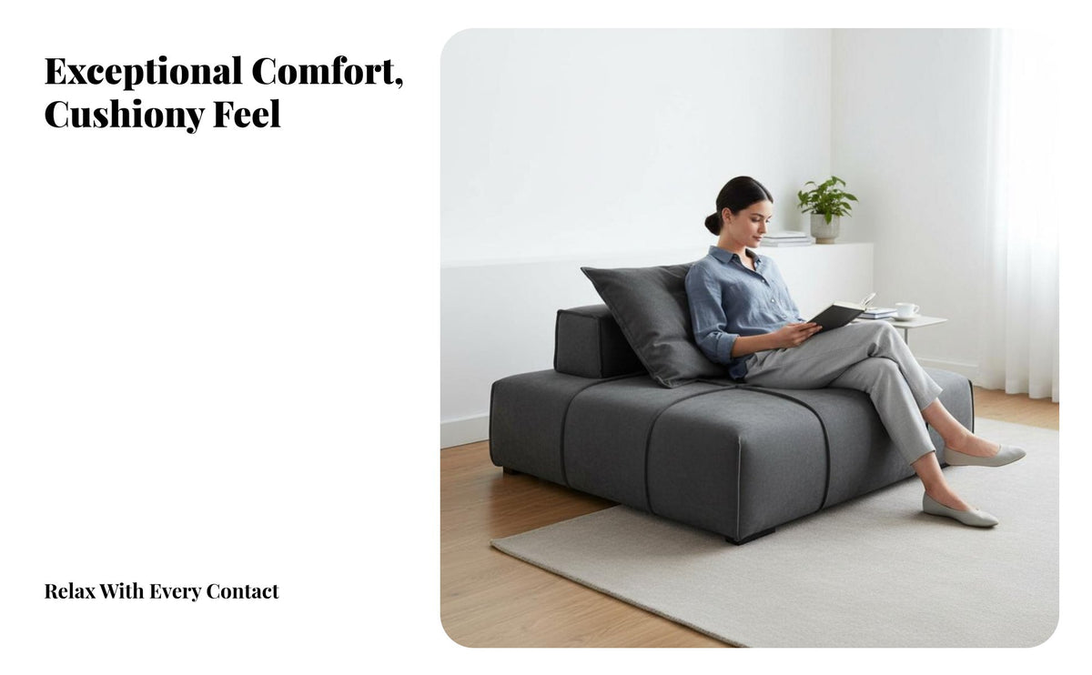 sectional Modular Cube Sofa Minimalist Design Living Room Furniture Italian inspired by Sectional Seating for Homeowners, Adults, Lounge Area, Home Theater, Office
