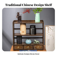 Multi-Tier organizer with Drawer Space-Saving Desktop Organizer Multifunctional