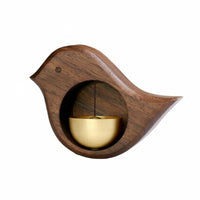 Japanese Inspired Design Entry Door Signal Bell Solid Wood Craft Bird Shaped Door Chime 2-Way Installation Shopkeeper's Bell for Entryway, Shop, Refrigerator
