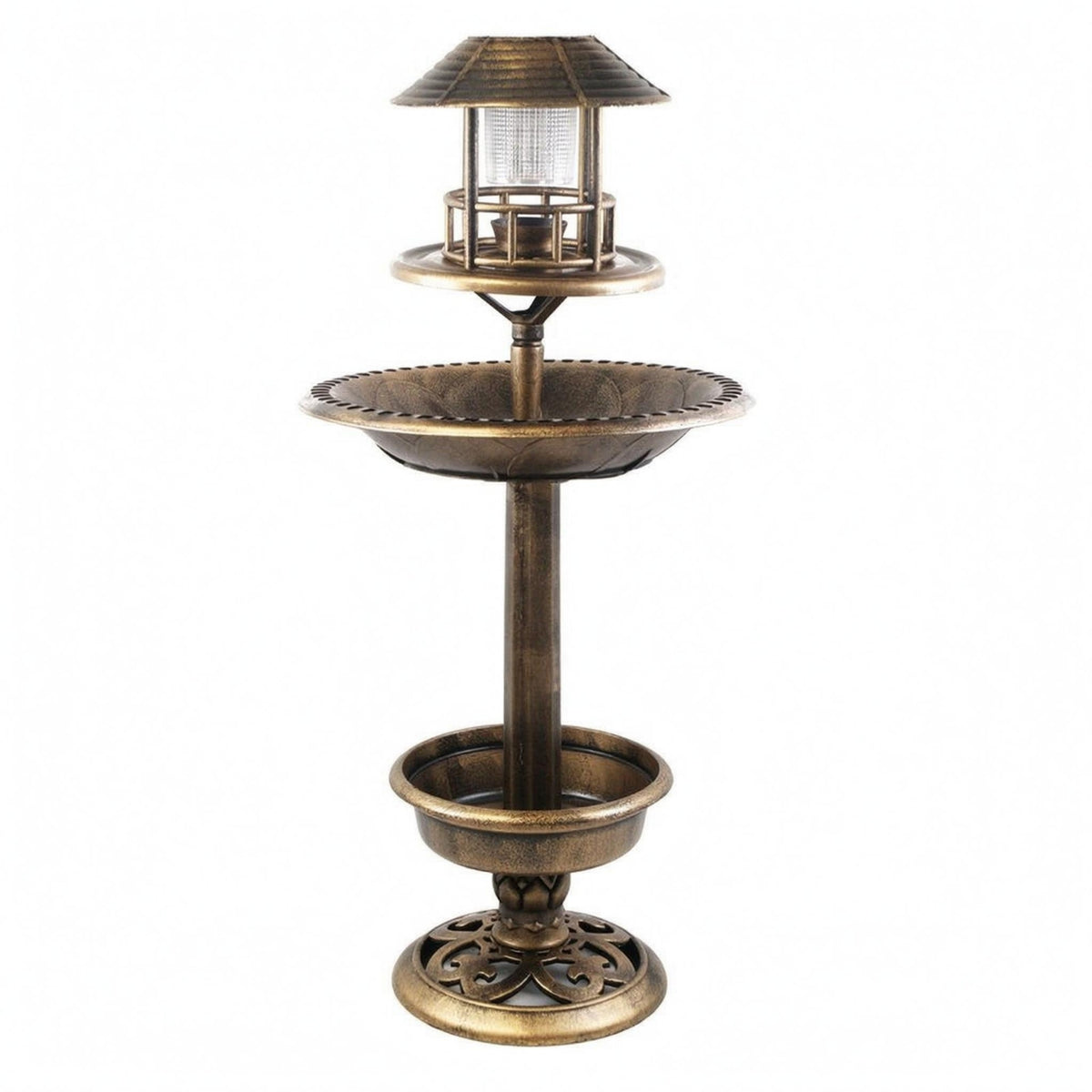 Decorative Birdbath Combo Freestanding Garden Decor Weather Resistant