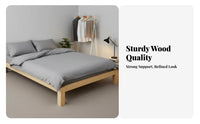 No Box under-mattress support Needed foundation Bed Frame Slatted Support Headboardless Slat Bedstead Minimalist Aesthetic Bedroom Furniture Low silhouette Design for Renters, Students, Homeowners, Apartment, Guest Room