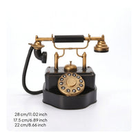 Vintage Rotary Telephone Ornament Weathered Antique Telephone Model Artistic