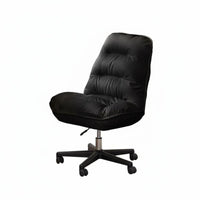 Luxuriously Soft Armless Rolling Chair Easy Assembly Office Furniture Adjustable