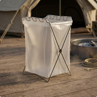 Portable Foldable Trash Bag Holder Stable X-Shaped Base-Shaped Frame Trash Bag Holder Hanging Rack Outdoor Utility