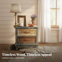 Nightstand with Storage Vintage Look Single-Drawer Nightstand Distressed Finish