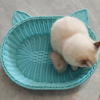 Oval Pet Basket Bed Washable Handwoven Pet Basket Bed Easy to Clean