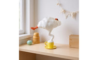 Coffee Cup Figurine Playful Beach Figure Figurine Composite Material