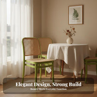 Rattan Chair Breathable Woven Back Chair Sturdy PP Material Home Seating for Small Apartment Dwellers, Homeowners, Homestay, Cafe, Restaurant