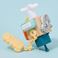 Fine-Motor Wooden Sensory Cube Hands-on Sensory Busy Cube Tactile Busy Board Toy Mechanism Play for Children