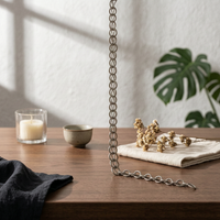 Rain Chain with Oval Links Decorative Hardware Architectural for Gardens, Patios