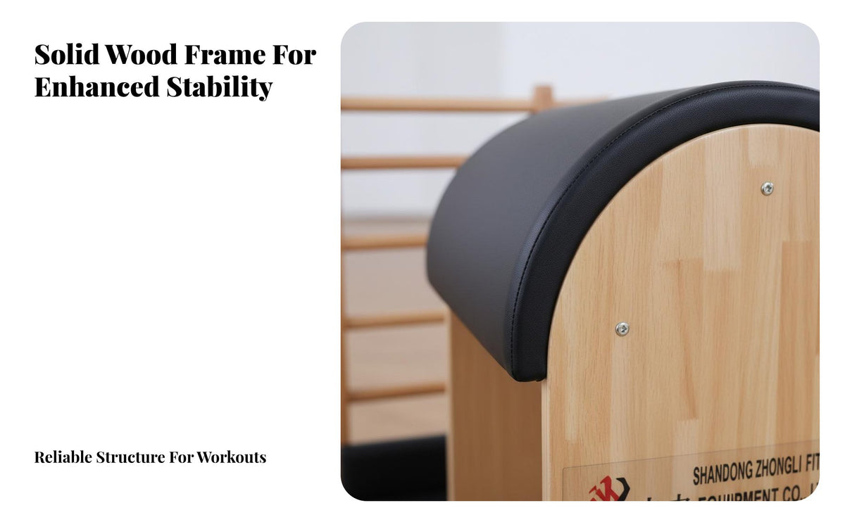 Strengthens Core Muscles Pilates Ladder Barrel Sturdy Wood Frame Exercise Ladder Barrel Increases Flexibility Wooden Spine Corrector High-Density Padding for Postpartum Women, People with Sedentary Lifestyles, Office Workers, Home Gym, Balance Training