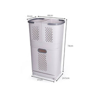 Plastic Laundry Hamper Perforated Household Storage Handle Cutout