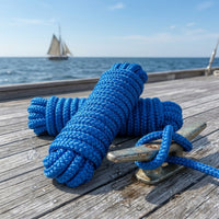 2 Pieces Long-Lasting Double Braided Nylon Dock Line Heavy Duty Dock Line with Spliced Eye Abrasion-Resistant Boat Rope with Spliced Eye Low-Stretch for Boaters, Sailors