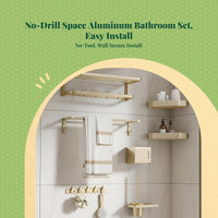 No-drill aluminum towel rack