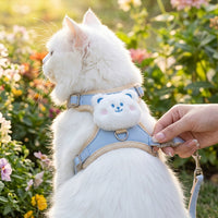Cat Harness and Leash Set, Soft Polyester Cat Walking Vest with Adjustable Strap, No Pull Vest Harness for Safe Outdoor Walking for Small Pets