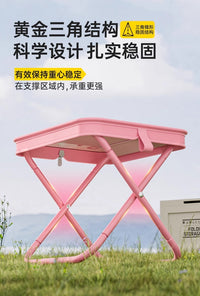 户外手包折叠凳便携笔袋小马扎露营地铁火车无座钓鱼神器户外板凳 卡皮巴拉蓝色【加粗加厚碳钢+加大加厚椅面】承重320斤