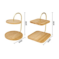 2-Tier Serving Stand Elegant Design Household Storage Easy to Carry Handle