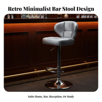 Adjustable Backrest Stool Upholstered Seat Adjustable Pedestal Stool for Adults