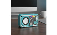 Transparent Mini Speaker Heavy Bass Transparent Speaker Fidelity Stereo Sound Mini Subwoofer with LED Lights for Esports Fans, Outdoor, Gaming