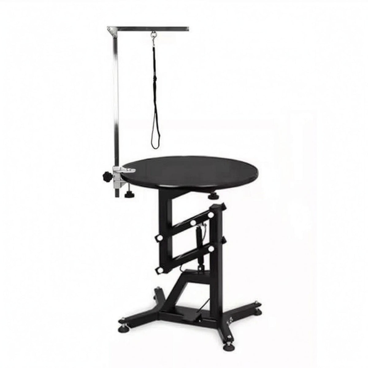 Round Pet Grooming Table Metal Base Petcare Equipment Polished Surface