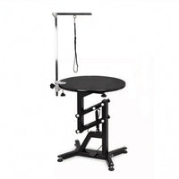 Round Pet Grooming Table Metal Base Petcare Equipment Polished Surface