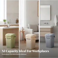 Lidded Trash Can with Lid | Wide Mouth Opening, Thickened Body, Garbage Bin with Lid, for Kitchen