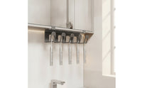 Toothbrush Rack with Five Slots Self Wall-Attached Toothbrush Rack-Saving for Washroom