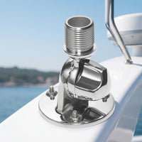 Antenna Base with Mounting Screws Rust Proof Antenna Mount with Ratchet Base Polished Ratchet Mount for Boat Owners, Boaters, Boats