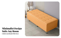 Multi-Functional End of Bed Storage Bench Simple Design Textile End of Bed Bench Comfortable Seating Rectangular Textile Ottoman Sturdy Frame for Apartment Dwellers, Homeowners, Families, Fitting Room, Walk-in Closet, Bedroom, Entryway