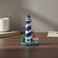Mediterranean Lighthouse Decor Striped Design for Desktop