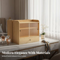 Clear-Lid cosmetics Box debrisresistant Cosmetic Organizer Space Saving for Women, Teens