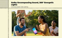 Mini speaker with bass, LED lighting