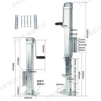 RV Trailer 8000 lb Jack Three-Stage Adjustable Square Tube Stabilizer Leg with Removable Handle, Load Capacity 3.6 Tons