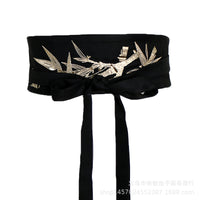 刺绣腰带女宽配裙子时尚汉服束腰绑带腰封装饰连衣裙古风布料裙带.