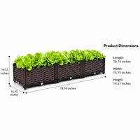 Planter Box Outdoor, Tiered Vertical Garden for Balcony, Stackable Reinforced Raised Base, Dark Brown Vegetable Planting 37-280cm