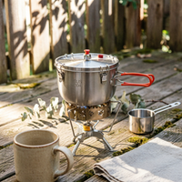 Micro Pressure Cooker Locking Lid Outdoor Cookware Stovetop Safe