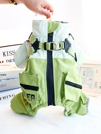 狗狗衣服秋冬装厚款森屿三防冲锋棉衣拉链牵引小型犬泰迪宠物6953