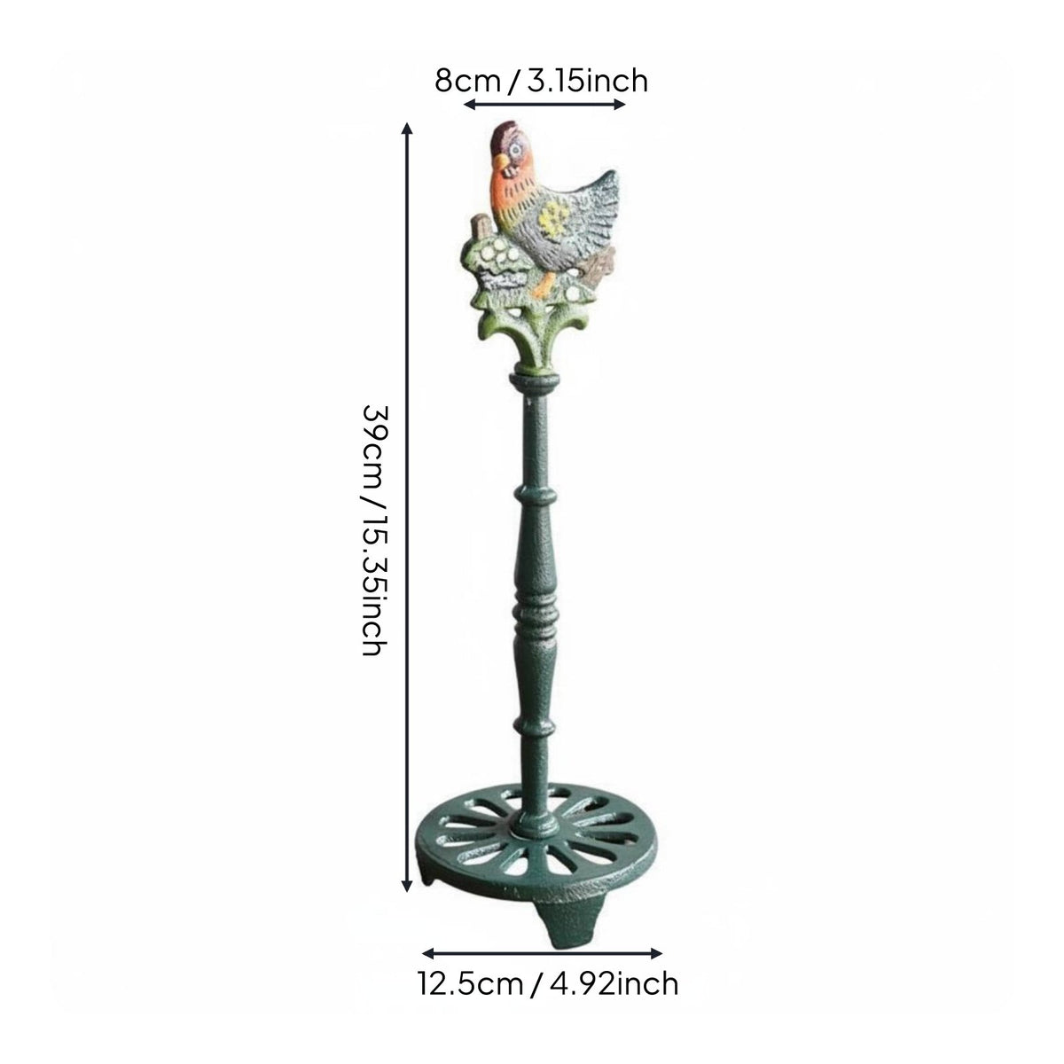 Cast Iron Hen Paper Towel Holder Heavy Duty Kitchen Organizer for Restaurant
