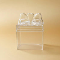 Clear Candy Box with Bow Compact Size Transparent Candy Box Food Grade Cube Container for Wedding