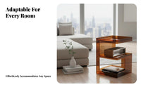 C-Shaped Side Table Space-Saving C-Shaped Magazine Table Transparent for Seniors