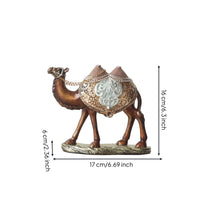 Camel Figurine with Saddle and Chain Ornate Decor Compact for Office, Art Lovers
