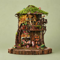 Miniature Forest House Beginner Friendly DIY Book Nook Press Switch for Desk