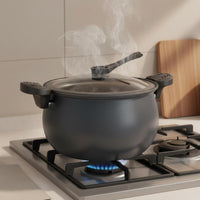 Induction and Gas Compatible Micro Pressure Cooker Non-Stick Nonstick Pressure Cooker Easy Cleaning Cooking Appliance Large Capacity for Stewing