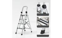 Non-Slip Safety Folding Step Ladder Double-Sided Folding Step Ladder Sturdy Portable for Closet