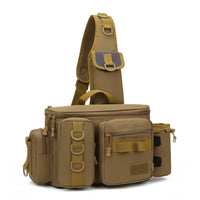 Fishing Shoulder Bag Multiple Pockets Crossbody Fishing Bag Adjustable Strap