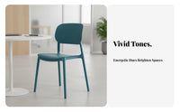 Molded Plastic Side Chair Easy to Clean Indoor Seating Stackable Lightweight for Restaurant Owners, Study Room, Kitchen, Balcony