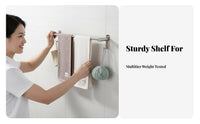 No-Drill Installation Wall-Mounted Towel Bar Rust-Proof Bathroom Hardware Rustproof Household Fixture Heavy-Duty for DIY Enthusiasts, Property Managers, Restroom, Lavatory, Laundry Room, Kitchen
