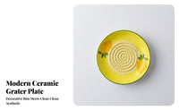 Manual Ceramic Garlic Grater Plate Hand-Operated Ceramic Grater Plate Compact Grinding Dish with Textured Surface Easy to Clean for Home Cooks